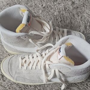 Nike High-Top Sneakers in Cream and White